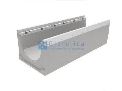 Лоток водоотводный бетонный коробчатый (СО-300мм), с оцинкованной насадкой КU 100.39,9 (30).36(29) - BGZ-V