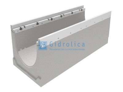 Лоток водоотводный бетонный коробчатый (СО-200мм), с оцинкованной насадкой, с уклоном 0,5% КUу 100.29,8 (20).43,5(36,5) - BGZ-V, № 28