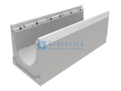 Лоток водоотводный бетонный коробчатый (СО-200мм), с оцинкованной насадкой, с водосливом КUв 100.29,8 (20).49,5(42,5) - BGZ-V, №40-0